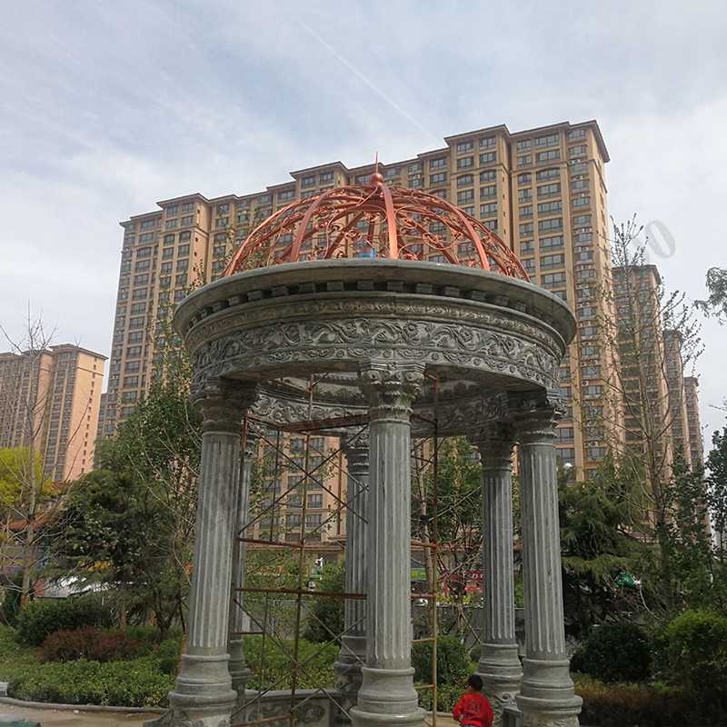 公園小區(qū)亭子，大理石涼亭安裝